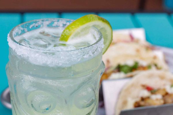 Outdoor drinks and fresh tacos at a bar in St. Petersburg, Florida. Outdoor drinks and fresh tacos at a bar in the Skyway area of St. Petersburg, Florida. Outdoor drinks and fresh tacos at a bar in Riverview, Florida.