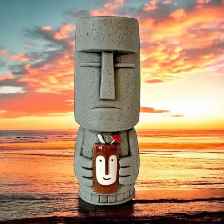Tiki in front of Sunset